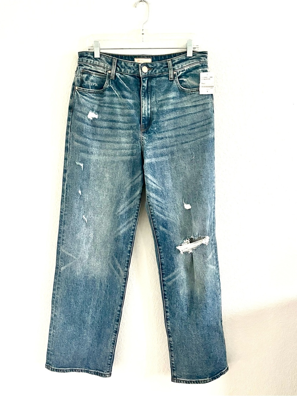 Kut from the Kloth Distressed Blue Sienna High Rise, Wide Leg Jeans